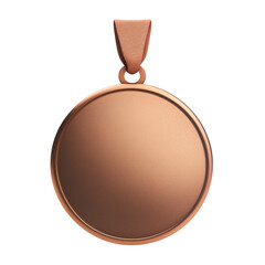 bronze medal isolated on transparent background cutout