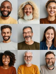 Aufkleber - A joyful gathering of diverse individuals expressing happiness and positivity with genuine smiles in a well-lit indoor space. Generative AI