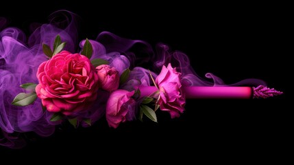 Wall Mural - Pink Roses and Smoke