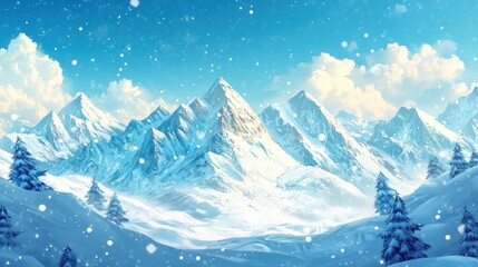 Snowy Mountain Landscape