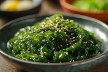 seaweed salad with sesame seeds