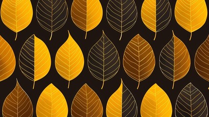 Wall Mural - autumn leaves seamless pattern