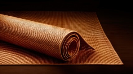 Wall Mural - Rolled up brown woven mat