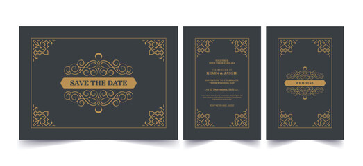 Wall Mural - Elegant classic wedding invitation card