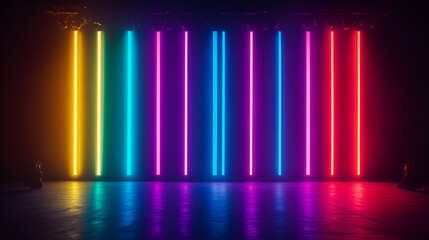 Wall Mural - Vibrant Neon Lights for Your Next Project - Add a Pop of Color to Your Design