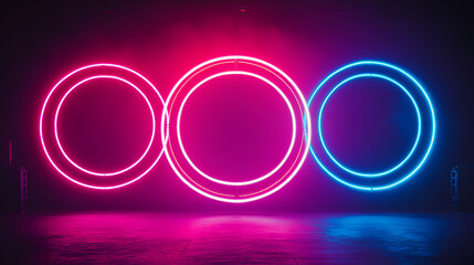 Sticker - Neon Circle Lights for Your Next Event or Project