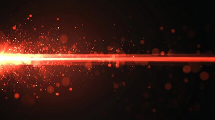 ed Glowing Light Effect on Black Background, Vector Illustration of Horizontal Gradient Lines and Speed Motion