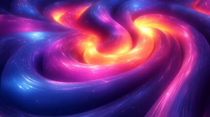 Sticker - Abstract Glowing Waves Background