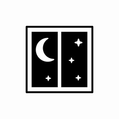 Sticker - Night window vector symbol