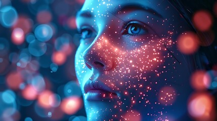 Fototapete - render 3D of consumer experience concept : Generative AI
