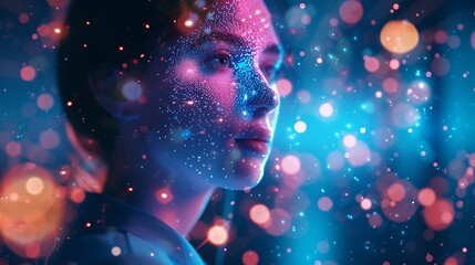 Fototapete - render 3D of consumer experience concept : Generative AI