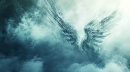 Wall Mural - Angel Wings in the Clouds