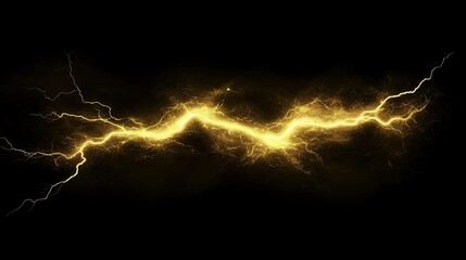 Wall Mural - yellow lightning bolt on black background. light effect