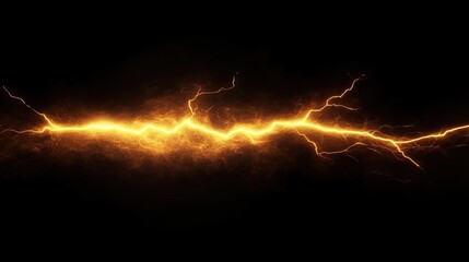 Wall Mural - yellow lightning bolt on black background. light effect