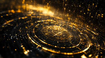 Black and golden crypto theme abstract background