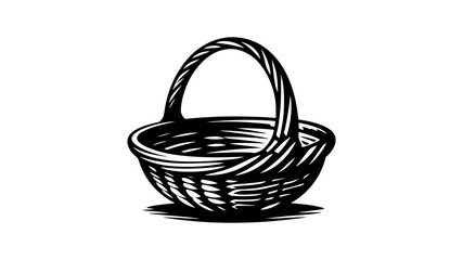 Basket silhouette vector illustration.