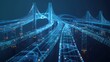 © kinara art design - A futuristic digital representation of interconnected roads and bridges.