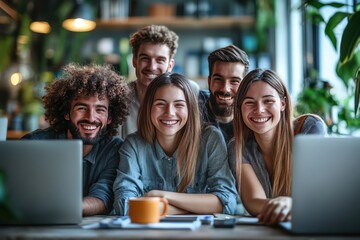 Group of business people and software developers are happy working as a team in office