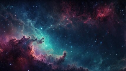 Wall Mural - Abstract colorful space galaxy cloud nebula. Night sky background with nebula and stars