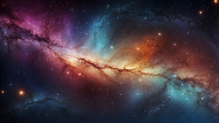 Wall Mural - Abstract colorful space galaxy cloud nebula. Night sky background with nebula and stars