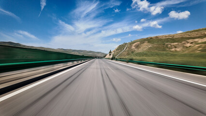 driving car on highway