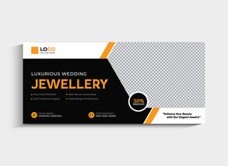 Wall Mural - Jewelry social media Facebook cover or web banner template design