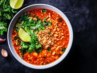 Wall Mural - A fresh and colorful bowl of Khao Tom Pla