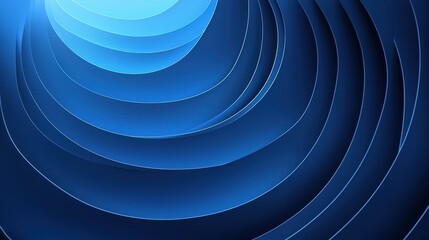 Leinwandbilder - The artwork features a series of layered blue curves that create a hypnotic spiral effect, casting a calming, illuminated atmosphere. The gradients enhance depth