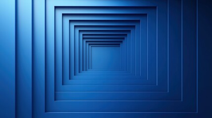Aufkleber - The artwork features a stunning blue tunnel formed by layers of concentric squares, creating an illusion of depth. This abstract design invites exploration and imagination