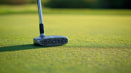 Wall Mural - Putters, used for aiming directly at the hole, are unique from other golf clubs due to the angle of their club faces. This angle plays a crucial role in determining a putter's effectiveness. 