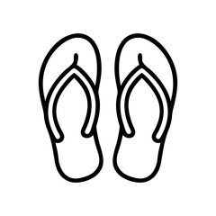 Wall Mural - flip flop icon. black linear flip flop icon isolated on white background. vector illustration