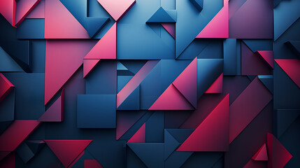A blue and red abstract background with triangles