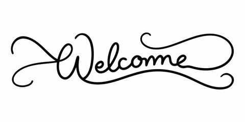  A simple yet elegant handwritten welcome sign, perfect for adding a touch of warmth and personality to your designs. Use it for invitations, greeting cards, website banners.