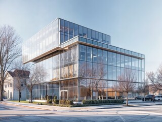 Aufkleber - exterior rendering of a moder office building project
