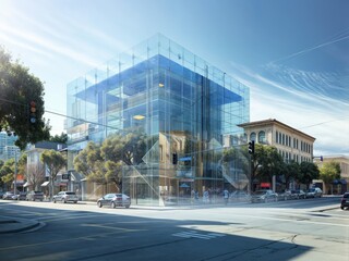 Aufkleber - exterior rendering of a moder office building project