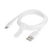 © Minakryn Ruslan  - White cable for charging and synchronization with Type - C, USB, Micro USB, Lightning connectors on a white background close-up