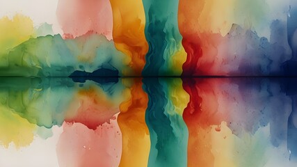 Wall Mural - Watercolor on a paper background Generative AI

