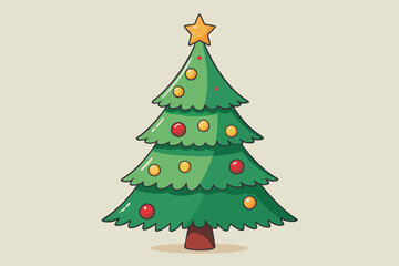 Poster - Christmas tree watercolor clipart illustration with isolated background.
