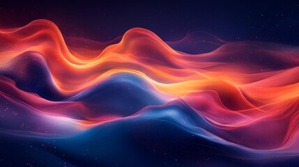 Wall Mural - Colorful Waves of Light in a Cosmic Sea Generative AI