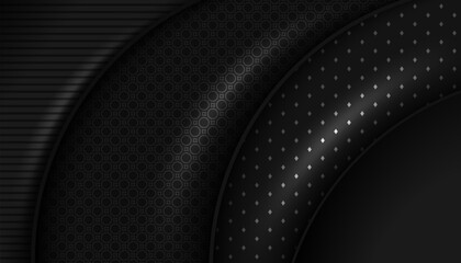 Wall Mural - abstract geometric black design with dark pattern background