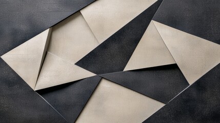 Wall Mural - Abstract wall tiles with bold, asymmetrical lines and shapes, creating a sense of movement and energy