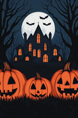 Sticker - Spooky Halloween party invitation design with eerie