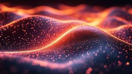 Wall Mural - vibrant holographic waves display intricate mathematical concepts through colorful patterns, creatin