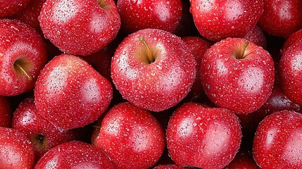 Sticker -   A group of red apples with droplets of water dripping from the top and bottom