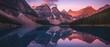 © raja - Mountain Range Reflected in a Still Lake at Sunset