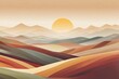 © Magic Art - stylized landscape with sunset over rolling hills