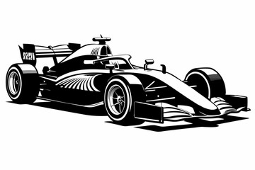 Wall Mural - Racing Car silhouette vector, Formula 1 car illustration