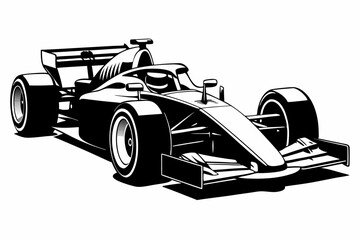 Racing Car silhouette vector, Formula 1 car illustration