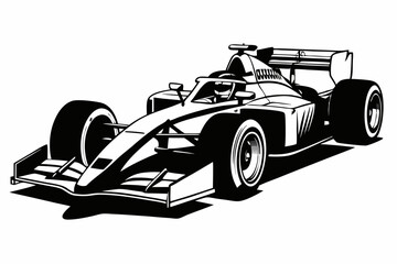 Wall Mural - Racing Car silhouette vector, Formula 1 car illustration