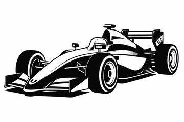 Wall Mural - Racing Car silhouette vector, Formula 1 car illustration